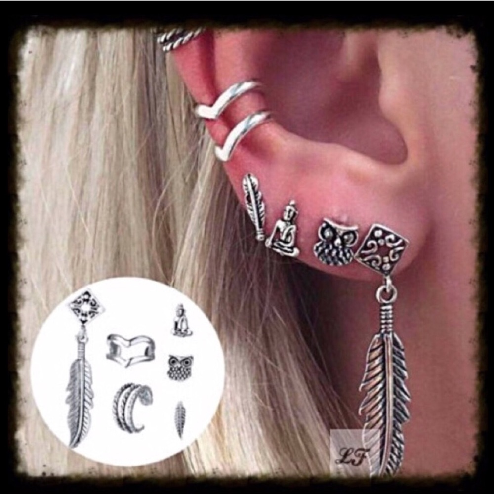 🌟HP🌟6 Pc Boho Earrings + Cuff Collection